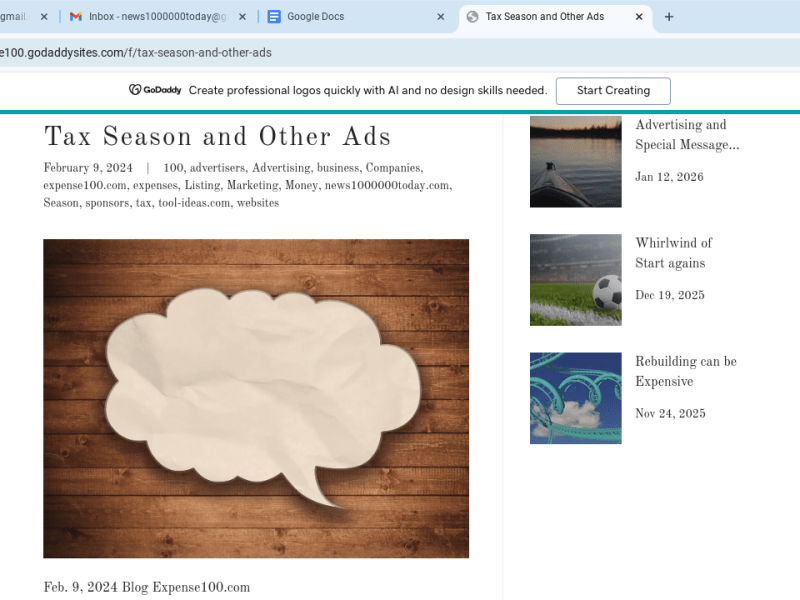 Tax Season and Other&nbsp;Ads